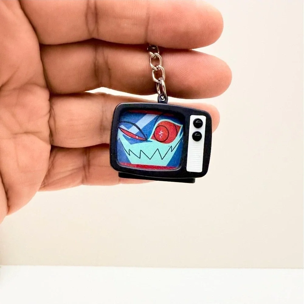Hazbin Hotel Vox Keychain With Light and Static Sound Clip Electronic Toy Charm